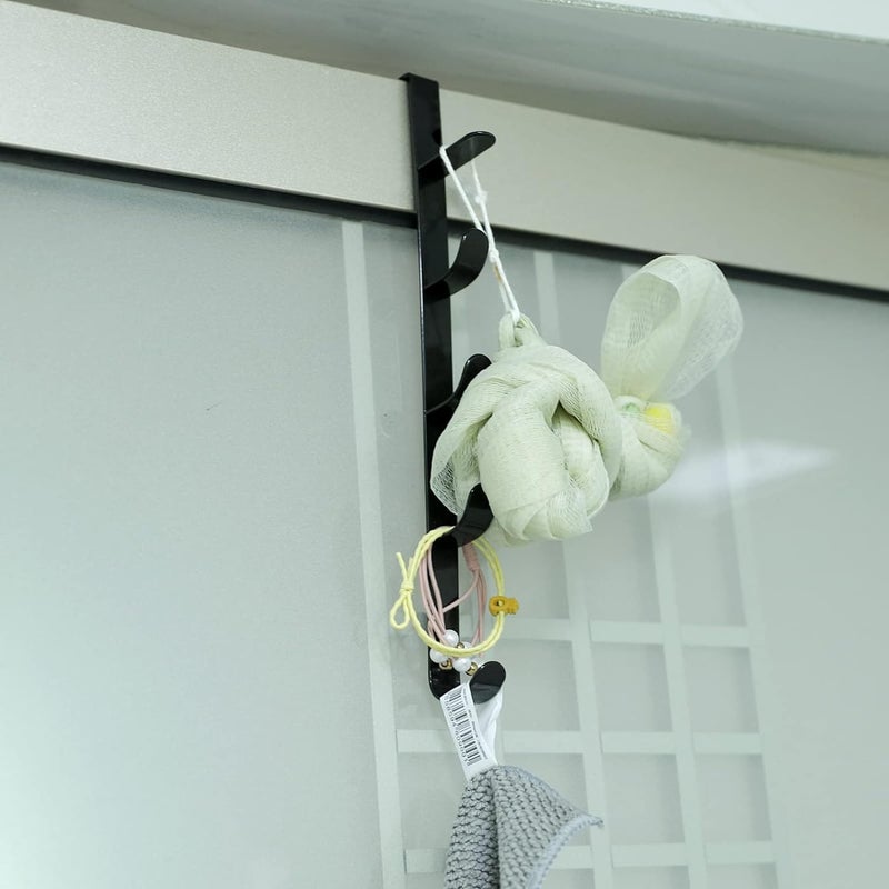 Homestic Homestic 5-Level Cloth Hanger|Multipurpose Cloth & Towel Holder|Iron Spray Material|Easy Installation|Interchangeable Over The Door Towel Holder|ZT-3115|Pack of 3|Black - Image 4