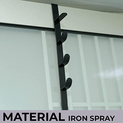 Homestic Homestic 5-Level Cloth Hanger|Multipurpose Cloth & Towel Holder|Iron Spray Material|Easy Installation|Interchangeable Over The Door Towel Holder|ZT-3115|Pack of 3|Black - Image 3