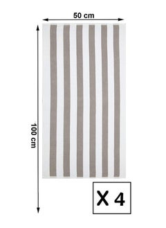 SIGNOOLA Signoola 4 Kids Bath towels 50 x 100 cm Brown Stripes, 100% cotton.  - Image 1