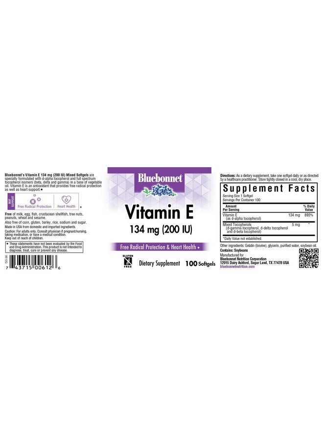 BlueBonnet Vitamin E 200 IU Mixed Softgels, 100 Count - Image 2
