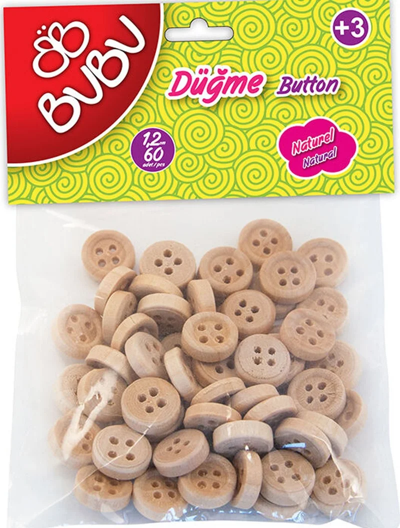 BUBU 1.2 cm 60 Natural Buttons - HS006
