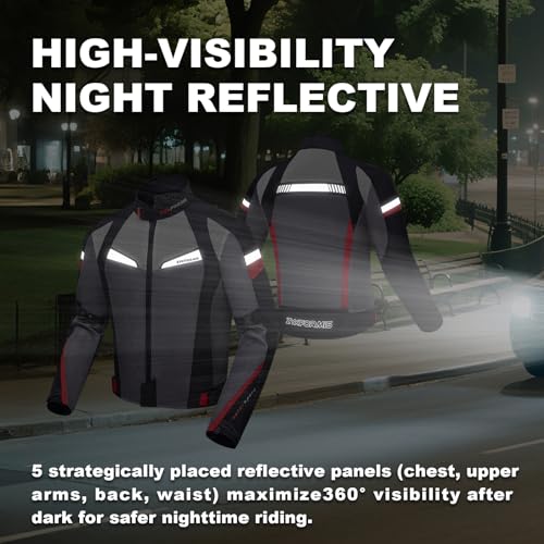 Zyxformis Summer Motorcycle Jacket, Breathable Mesh Motorcycle Riding Jacket For Men With CE Armored - Image 5