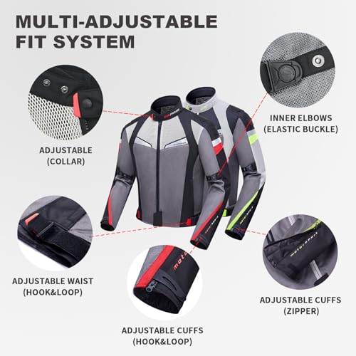 Zyxformis Summer Motorcycle Jacket, Breathable Mesh Motorcycle Riding Jacket For Men With CE Armored - Image 3