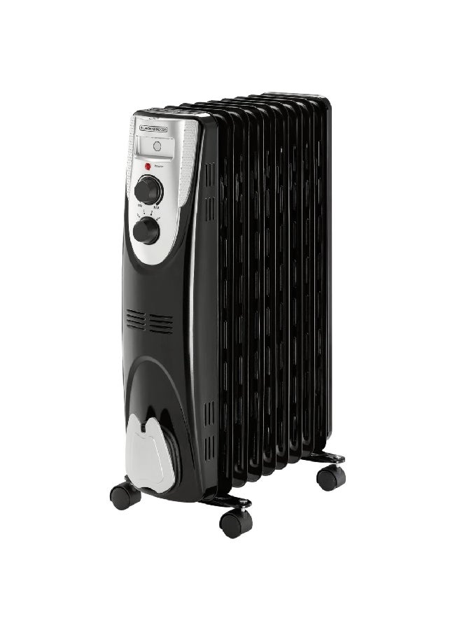 BLACK+DECKER 2000W Oil Filled Radiator Heater 2000 W OR090D-B5 Black and Silver - Image 2