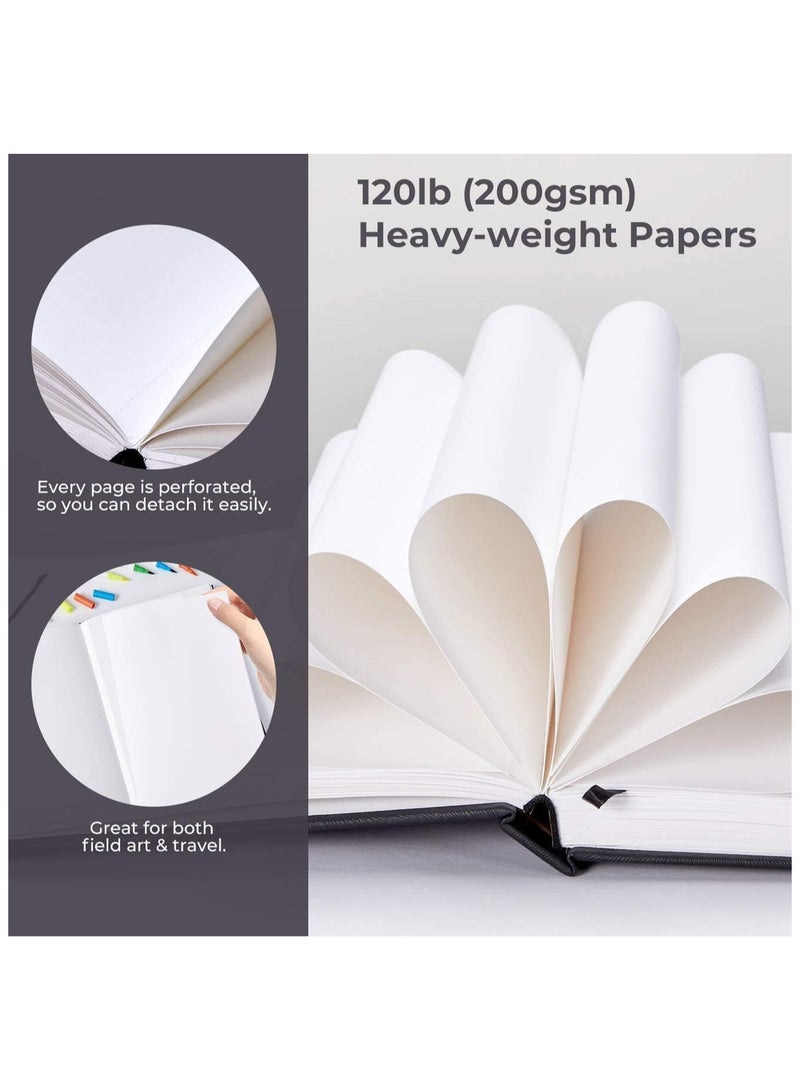 Ohuhu Ohuhu Sketchbook Marker Paper Pad: 8.3"x8.3" (210mm x 210mm) Square Art Sketch Book Drawing Papers 78 Sheets/156 Pages 120 LB/200 GSM Hardcover Sketching Books for Markers Heavyweight Sketchpad  - Image 4