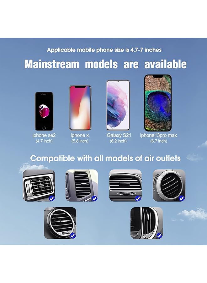 KASTWAVE Car Cell Phone Holder, Car Phone Mount Upgraded Gravity With Newest Air Vent Clip Auto Lock Hands Free Phone Holder, Interior Accessories, Fit For Iphone 11/12 & Samsung, Android Cell Phones (Black) - Image 3