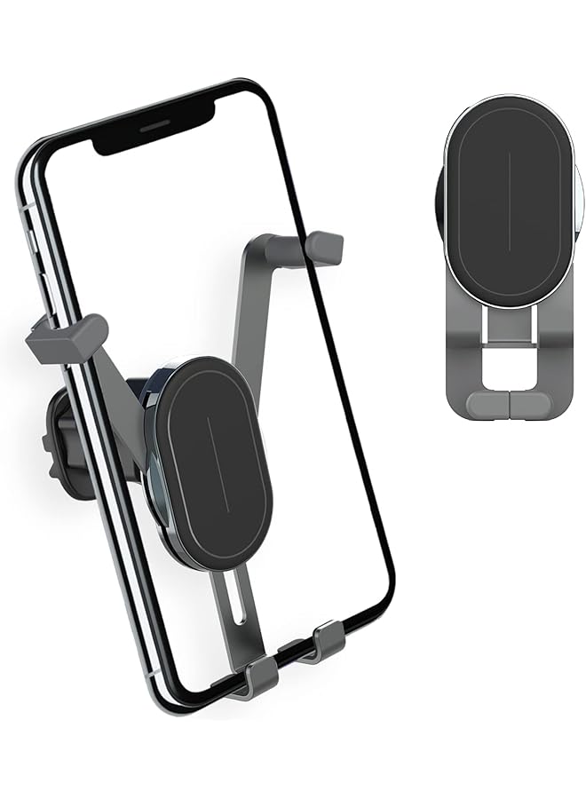 KASTWAVE Car Cell Phone Holder, Car Phone Mount Upgraded Gravity With Newest Air Vent Clip Auto Lock Hands Free Phone Holder, Interior Accessories, Fit For Iphone 11/12 & Samsung, Android Cell Phones (Black) - Image 1