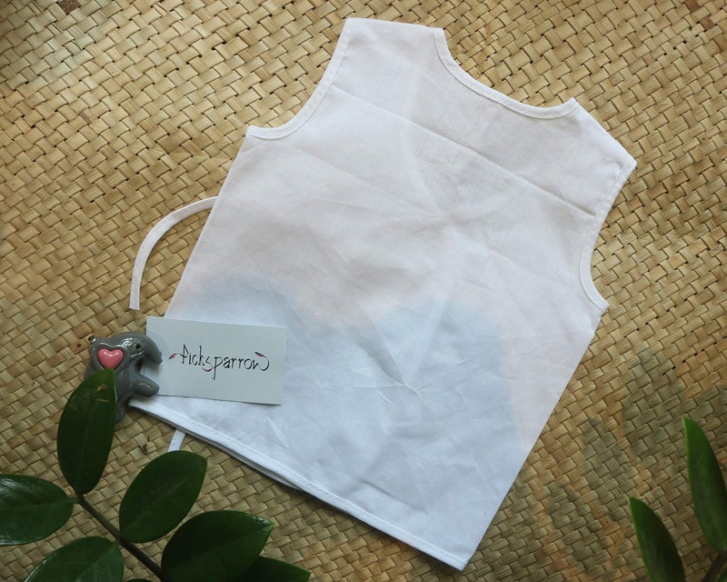 Picksparrow Cotton Unisex Pure Newborn Baby Clothes/Cambric Skinny Fit Jhablas/Sleeveless Tops/Vests/Newborn Essentials (0-1 Months, Pack Of 6, Design - Solid White) - Image 5