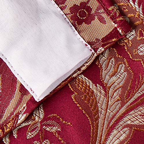 Violet Linen Luxury Damask 60" X 15" Window Valance - Burgundy - Image 3