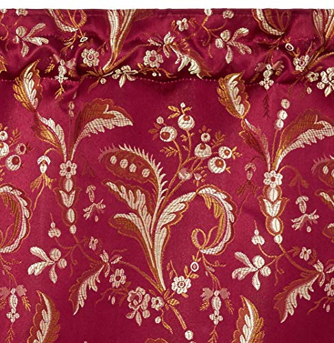 Violet Linen Luxury Damask 60" X 15" Window Valance - Burgundy - Image 2