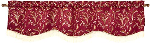 Violet Linen Luxury Damask 60" X 15" Window Valance - Burgundy - Image 5