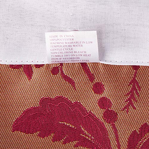 Violet Linen Luxury Damask 60" X 15" Window Valance - Burgundy - Image 4