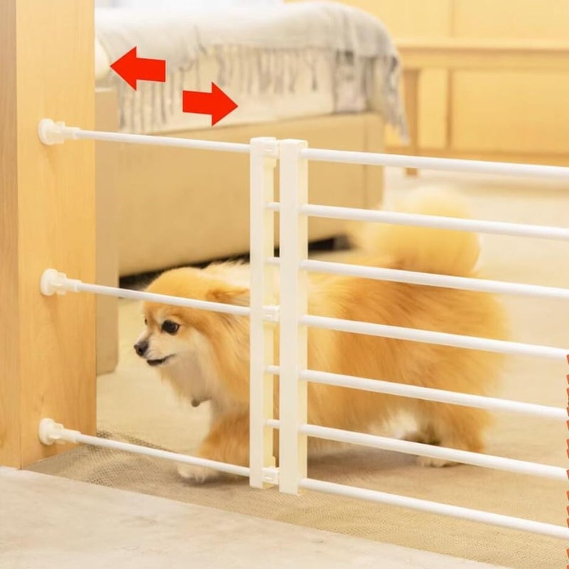 Etlegor Short Dog Gate Expandable Dog Gate Step Over Pressure Mount Small Pet Gate Low Pet Gate-Adjustable Puddy Gates for Indoor, Doorways Stair Gate (Color : White, Size : 42 x W39-60cm) - Image 2