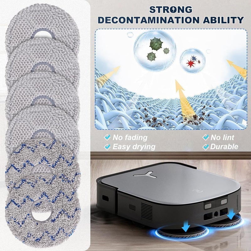 مجموعة إكسسوارات بديلة لمكنس روبوت Ecovacs Deebot X2 Omni / X2 / X2 Pro / DEX86، فرشاة رئيسية واحدة، 6 فرش جانبية، 4 مرشحات، 6 وسادات مسح، 6 أكياس غبار، فرشاة واحدة، YL-X2-Omni-Vacuum-Cleaner - Image 5