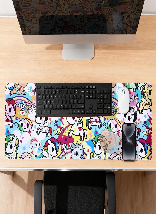tokidoki Cute Mouse Pad for Desk, Kawaii Gaming Mouse Pad, Large XXL Computer Laptop Mice Pad 3mm Anti-Slip Rubber Base with Stitched Edges for Gamer, Office & Home，31.5 x 11.8 in - Image 2