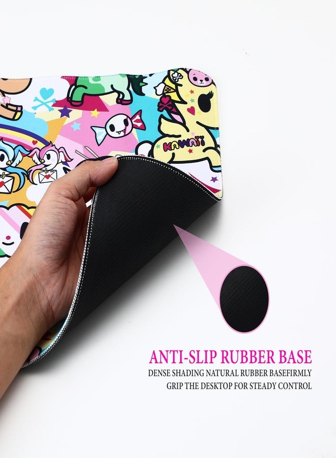 tokidoki Cute Mouse Pad for Desk, Kawaii Gaming Mouse Pad, Large XXL Computer Laptop Mice Pad 3mm Anti-Slip Rubber Base with Stitched Edges for Gamer, Office & Home，31.5 x 11.8 in - Image 3