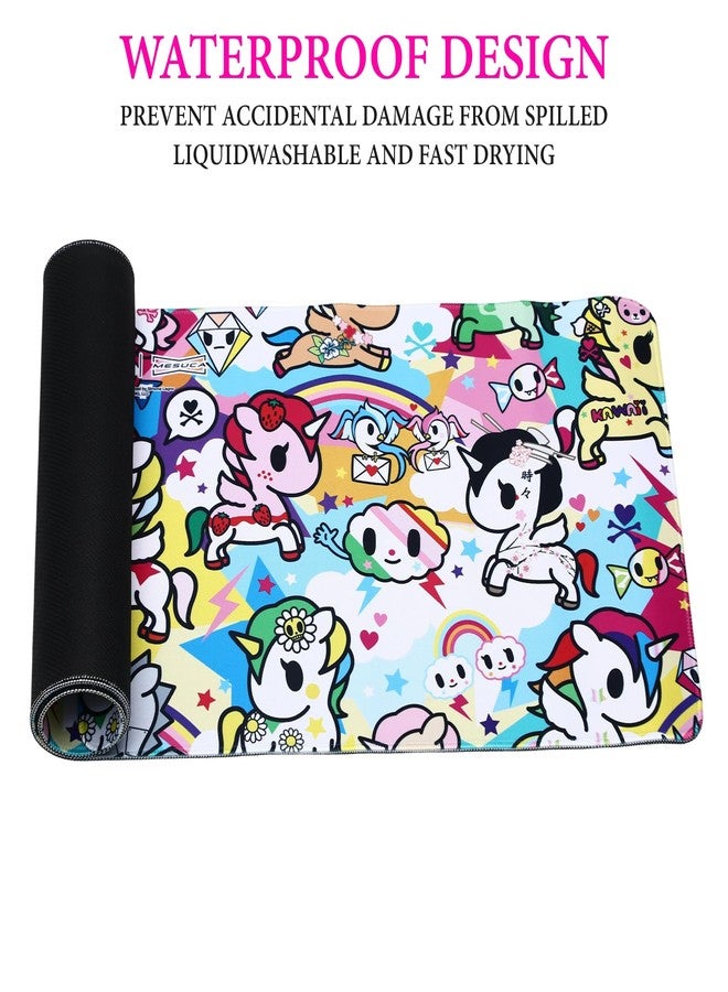 tokidoki Cute Mouse Pad for Desk, Kawaii Gaming Mouse Pad, Large XXL Computer Laptop Mice Pad 3mm Anti-Slip Rubber Base with Stitched Edges for Gamer, Office & Home，31.5 x 11.8 in - Image 4