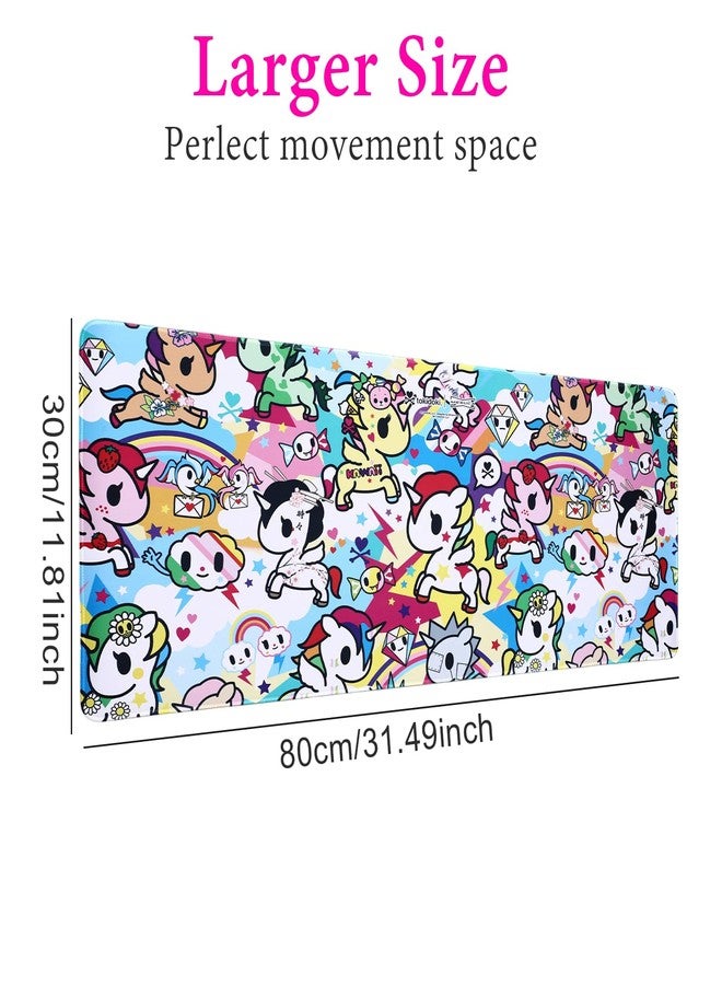 tokidoki Cute Mouse Pad for Desk, Kawaii Gaming Mouse Pad, Large XXL Computer Laptop Mice Pad 3mm Anti-Slip Rubber Base with Stitched Edges for Gamer, Office & Home，31.5 x 11.8 in - Image 5