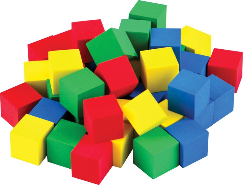 Teacher Created Resources STEM Basics: Multicolor 3/4'' Foam Cubes - 40 Count - Image 1