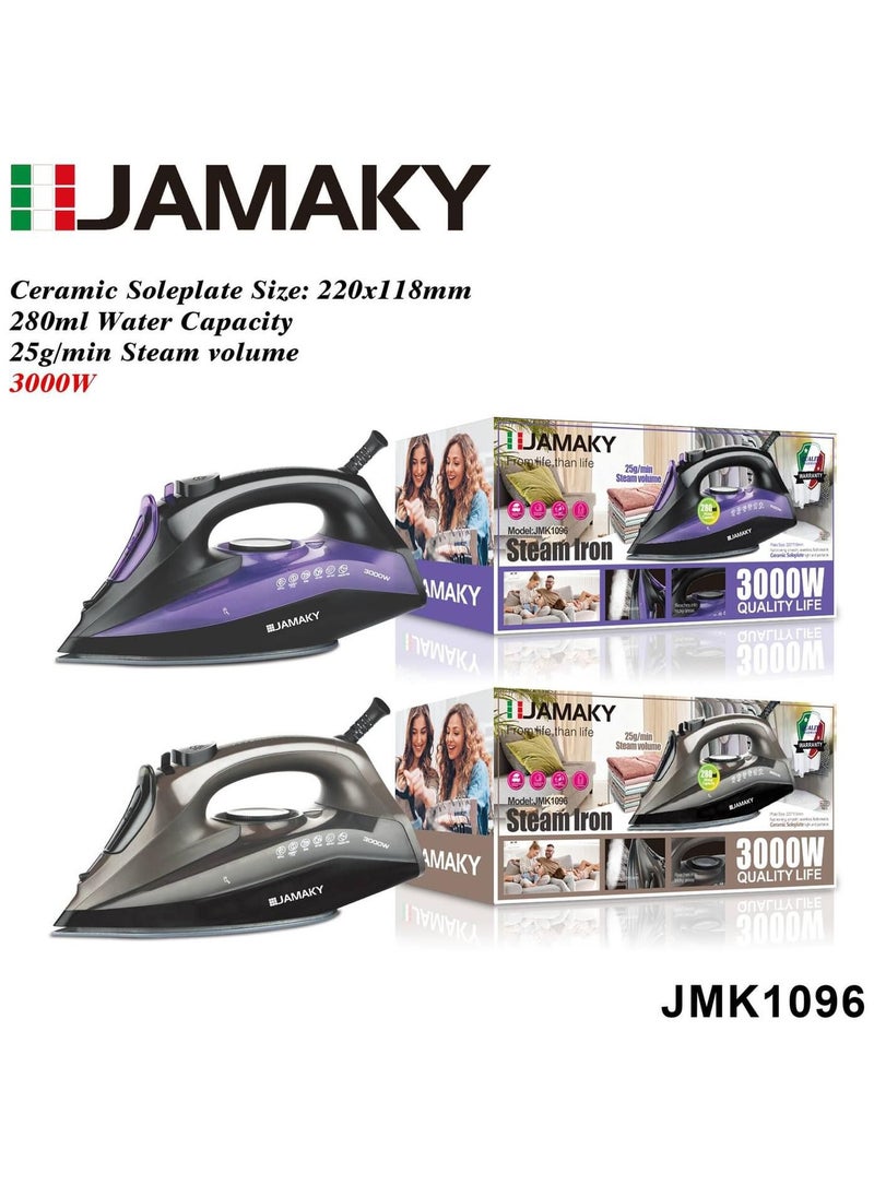 Jamaky Italy جهاز كي بخار من جاماكي، 3000 وات (ايطالي) خزان 280 ملي JMK 1096 