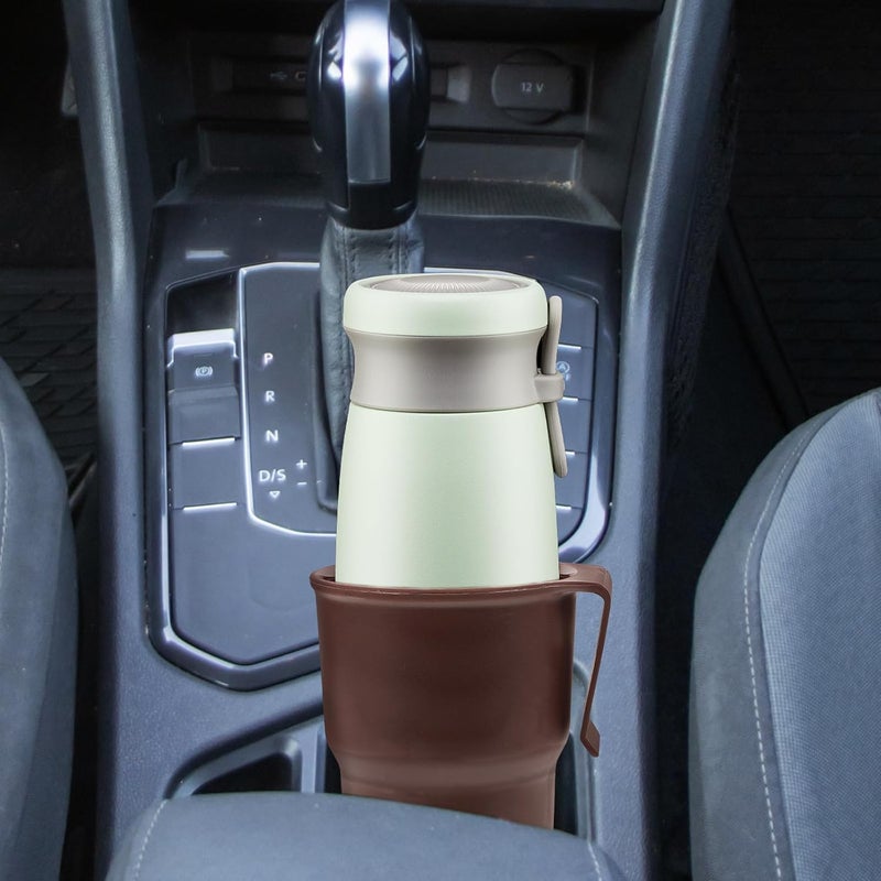 Car Beverage Cup Holder and Trash Can Organizer for Car Interior Multipurpose Coffee Cup and Water Bottle Holder with Air Vent Mount Brown for Travel and Daily Use - Image 3