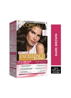 L'OREAL PARIS Excellence Crème Permanent Hair Color 3.0  Dark Brown  - Image 2