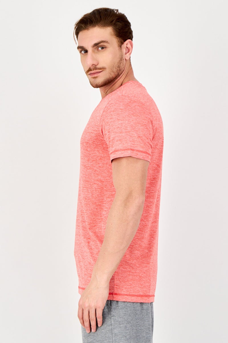 Reebok Men Sportswear Fit Short Sleeve Training T-Shirt, Heather Red - Image 2