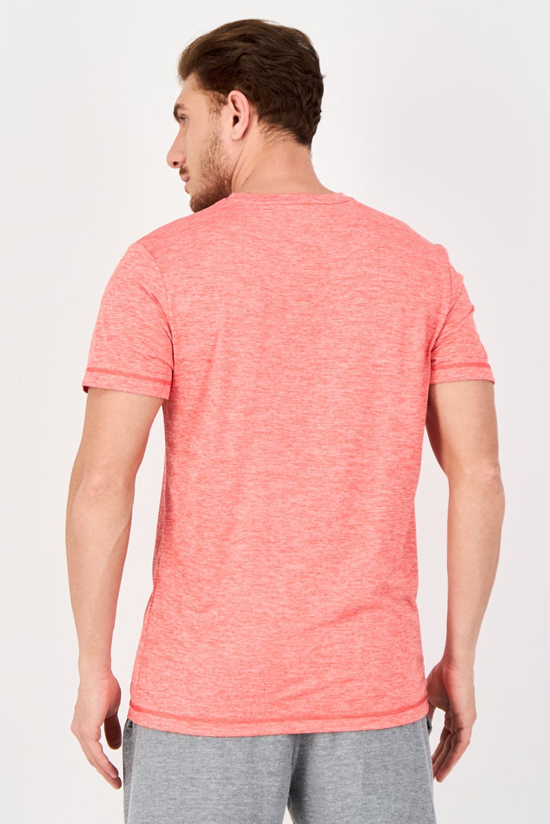 Reebok Men Sportswear Fit Short Sleeve Training T-Shirt, Heather Red - Image 3