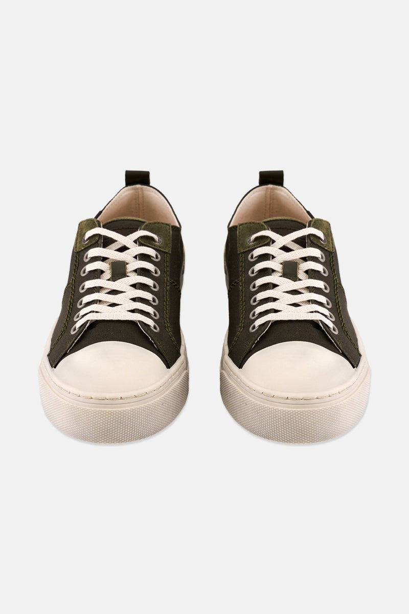 SALSA Men Wichita Lace Up Canvas Shoes, Dark Olive - Image 4