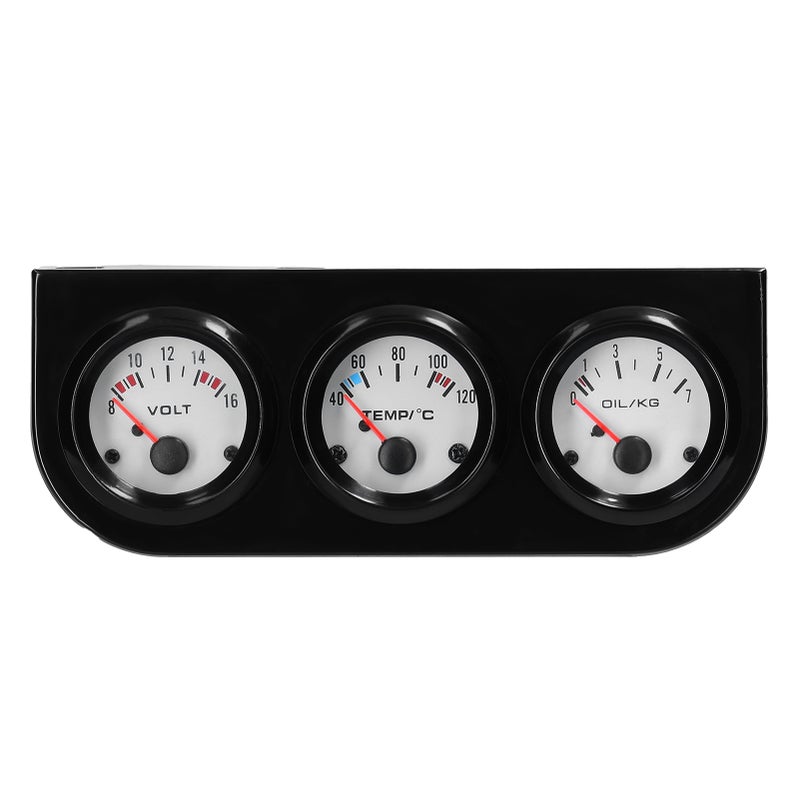 3 in 1 Multifunctional Car Meter Auto Gauge Kit 52mm Voltage Water Temperature Oil Pressure Meter Voltmeter with Sensor for Car Truck RV Marine Boat - Image 2