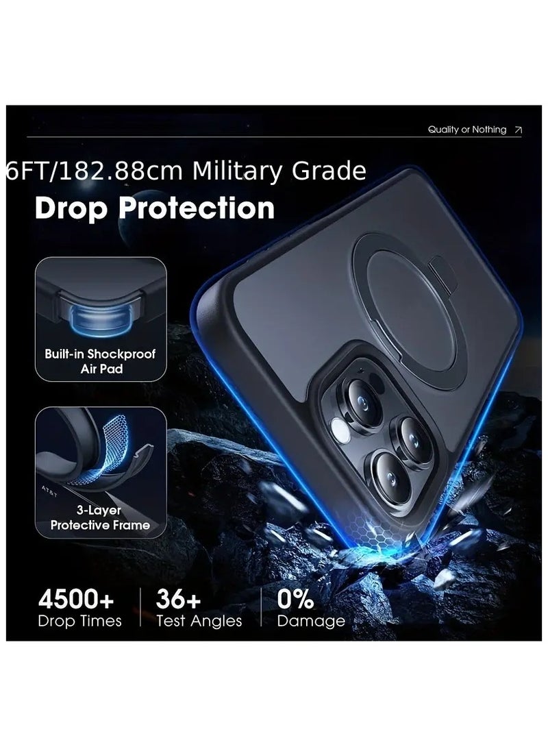 Kannzz iPhone Magnetic Case for Case [Compatible with MagSafe] Camera Lens Protector Plating Luxury Cover for Women Men Clear Soft TPU Shockproof Protective Phone Case - Black - Image 4