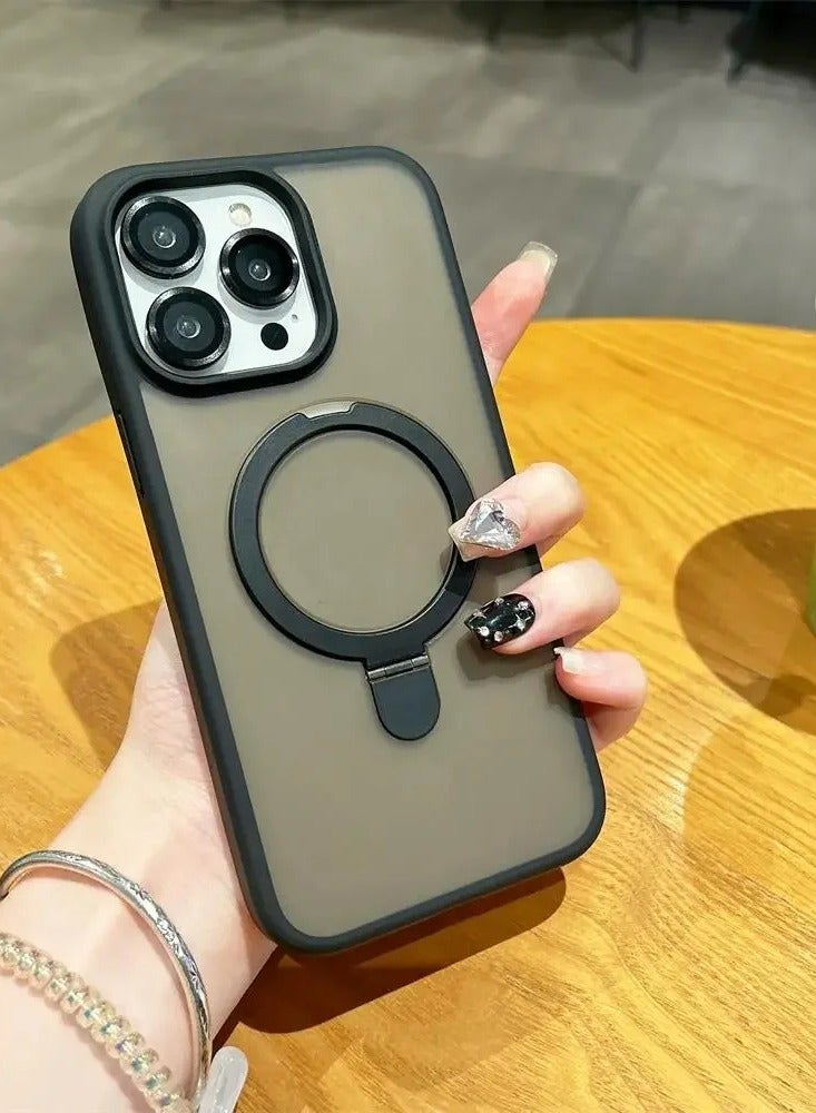 Kannzz iPhone Magnetic Case for Case [Compatible with MagSafe] Camera Lens Protector Plating Luxury Cover for Women Men Clear Soft TPU Shockproof Protective Phone Case - Black - Image 2