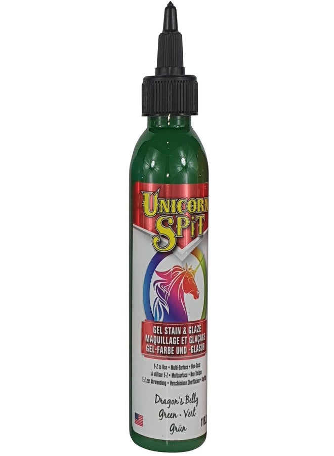Unicorn SPiT 5770007 Gel Stain and Glaze, Dragon's Belly 4.0 FL OZ Bottle, Green - Image 1