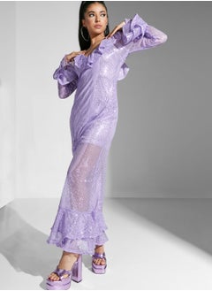 Amy Lynn Cut Out Back Ruffle Hem Dress  - Image 4