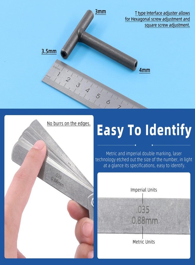 Glarks 5Pcs Motorcycle Engine Valve Screw Adjustment Tool Kit, 3Pcs 8mm 9mm 10mm Engine Valve Screw Spanner Engine Valve Screw Wrench and Straight Feeler Gauge for Motor Engine Valve Screw - Image 5