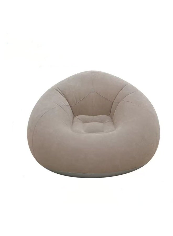 EXCLIFE Flocked beanbag sofa, foldable indoor/outdoor lounge chair, spherical inflatable sofa box with air pump inside. - Image 1