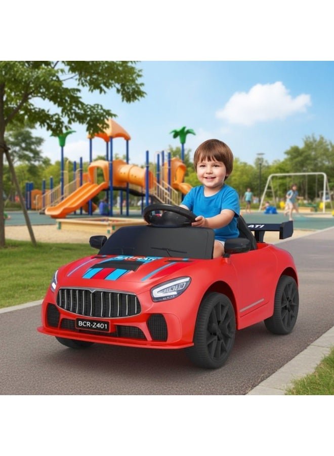 Gold Mantis Maserati Kids Electric Ride On Car 6V Battery Powered Toy Car with Parental Remote Control, LED Lights, Music, USB, Double Motor, Red - Image 4