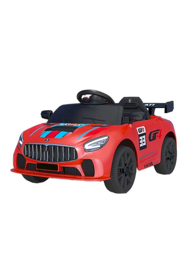 Gold Mantis Maserati Kids Electric Ride On Car 6V Battery Powered Toy Car with Parental Remote Control, LED Lights, Music, USB, Double Motor, Red - Image 1