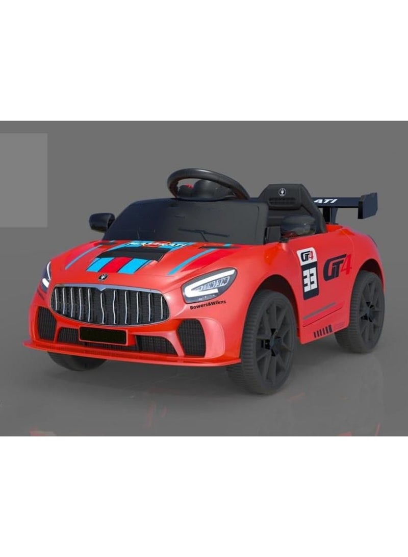 Gold Mantis Maserati Kids Electric Ride On Car 6V Battery Powered Toy Car with Parental Remote Control, LED Lights, Music, USB, Double Motor, Red - Image 2