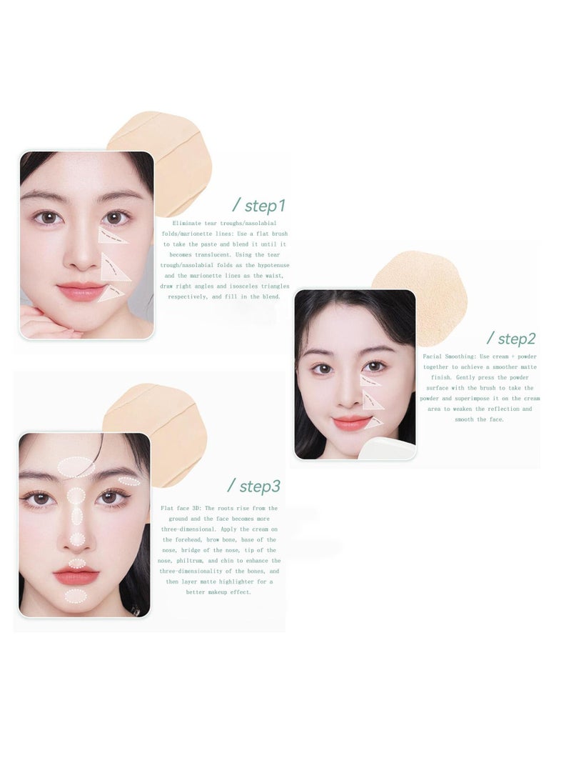 KASTWAVE 2 In 1 Makeup Palettes, Highlight Disc 3d Contouring Palette, Full Coverage Concealer & Foundation, Matte Shades, Moisturizing Matte Natural And Long-Lasting, Travel Friendly, for All Skin Tones  - Image 4