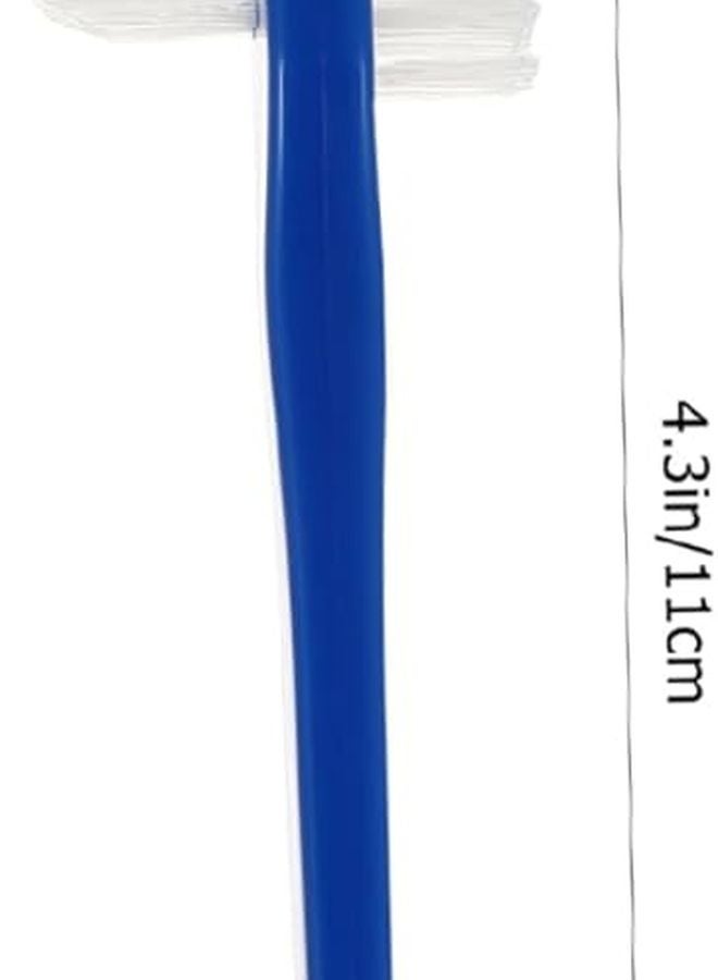 3Pcs Double Sided Denture Toothbrush Hard Bristles Ergonomic Grip For False Teeth White Red Blue - Image 3