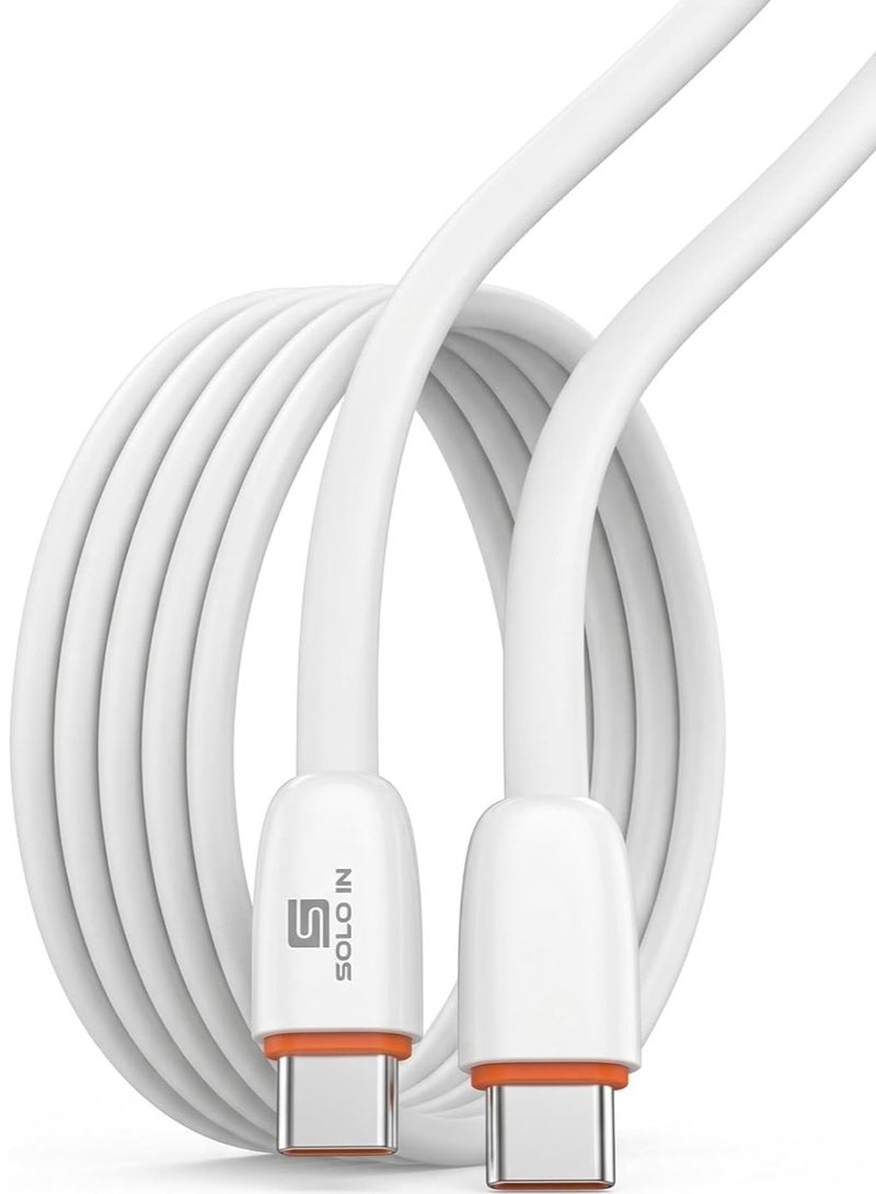 Solo Fast Charging 65W Cable Type C to C, Soft & Durable Wire, High Speed Data Transmission, Safety, Compatible with All iPhone & iPads Devices 1000mm - Image 1