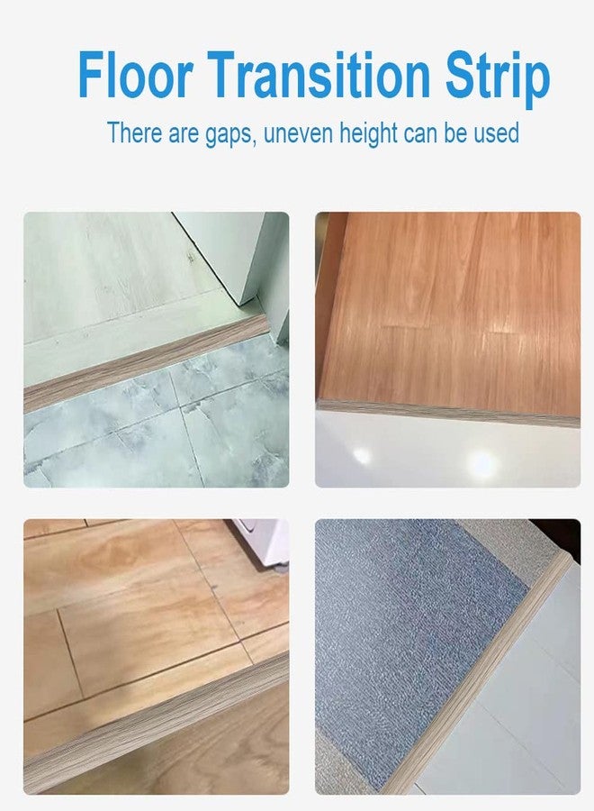 Panço Floor Transition Strip Self Adhesive Laminate Floor Strip Threshold Seam Cover Strip Vinyl Door Floor Trim Elegant Wood Grain Design 2" Wide (6.6FT Gray) - Image 4