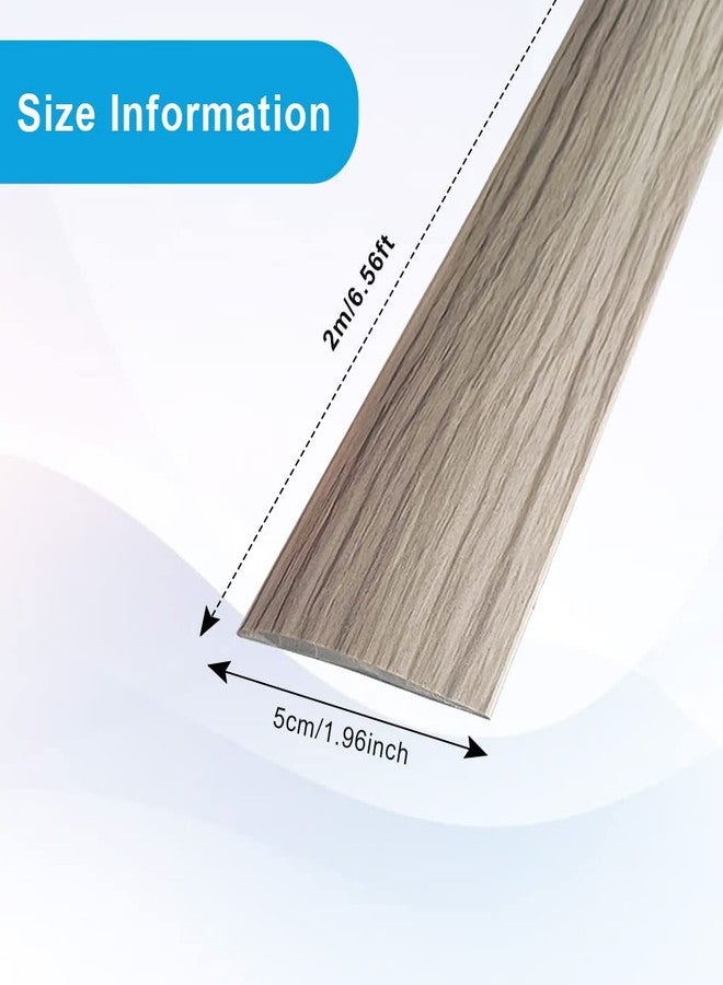 Panço Floor Transition Strip Self Adhesive Laminate Floor Strip Threshold Seam Cover Strip Vinyl Door Floor Trim Elegant Wood Grain Design 2" Wide (6.6FT Gray) - Image 2