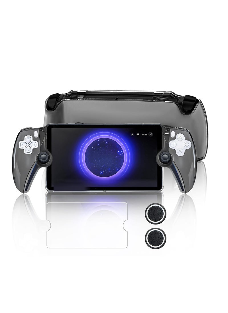 Anmi - Case for Playstation Portal,PS5 Portal Protective Case with Ergonomic Grip Game Machine Screen Protector and 2 Thumb Stick Caps Transparent PC Case Protective Cover Sleeve Console Accessories - Image 1