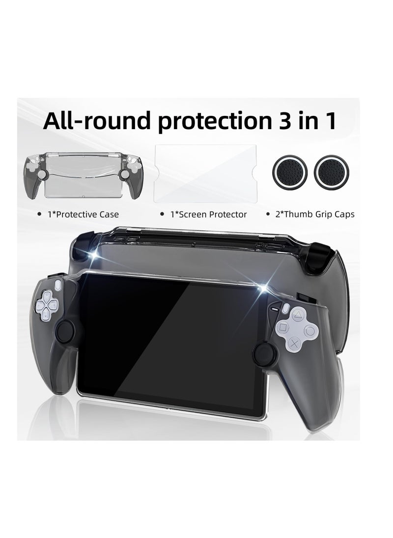 Anmi - Case for Playstation Portal,PS5 Portal Protective Case with Ergonomic Grip Game Machine Screen Protector and 2 Thumb Stick Caps Transparent PC Case Protective Cover Sleeve Console Accessories - Image 1