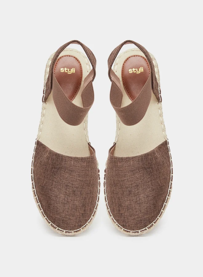 Styli Elasticated Ankle Strap Espadrille Shoes