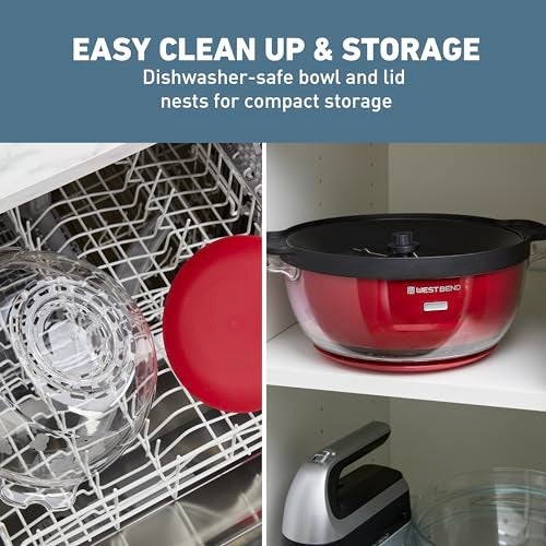 West Bend Stir Crazy Hot Oil Popcorn Popper, Popcorn Maker Machine with Large Serving Bowl Lid and Stirring Rod, 6-Qt., Red - Image 5