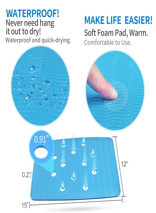 MINIVON Waterproof Shower Chair Cushion Soft Foam Pad for Shower Seat Inside Bathroom, Non Slip Stripes Surface Bathtub Mat with Stickable Backing, Bath Rug Dry Quickly - Image 4