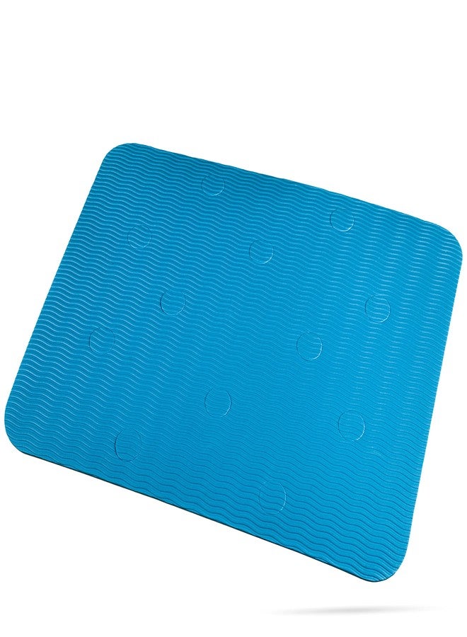 MINIVON Waterproof Shower Chair Cushion Soft Foam Pad for Shower Seat Inside Bathroom, Non Slip Stripes Surface Bathtub Mat with Stickable Backing, Bath Rug Dry Quickly - Image 1